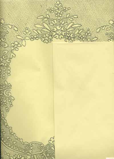 Briefpapier mit Klppelbriefmuster gelb